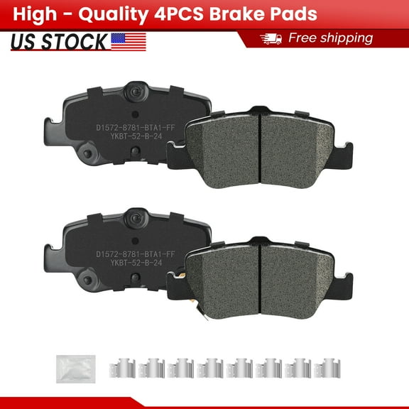 ACB ZONE Rear Ceramic Brake Pads with Hardware for 2009 2010 2011 2012 Toyota Corolla (P-1572)