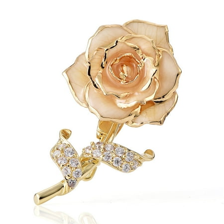 - 24K Gold Floral Brooch Pins Flower Brooch Badge Jewelry Gift for Her for Women Brides