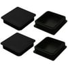 4Pcs 90mm x 90mm Pipe Tube Insert Chair Leg Cap Black Plastic Tubing Plug
