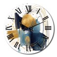 thumbnail image 2 of Designart "Regal Dark Blue and Gold Strokes XVI" Modern Geometric Oversized Wall Clock, 2 of 6