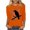 Orange, variant on Raeneomay 3/4 Length Sleeve Womens Tops Women's Independence Day Round Neck T-Shirt Loose Top