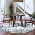 thumbnail image 3 of Blue Crab Coastal Round Area Rug 8Ft Washable Large Circle Rugs for Living Room Dorm, Beach Starfish Nautical Coral Botanical Non-Slip Carpet Floor Mats Indoor Outdoor Carpet Runner Home Decor, 3 of 8