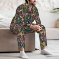 thumbnail image 7 of Salouo Snake And Flower Print Button-Front Long Sleeve Pajama Set for Men, Soft 2Pjs Men's Long Sleeve Sleepwear-Large, 7 of 7