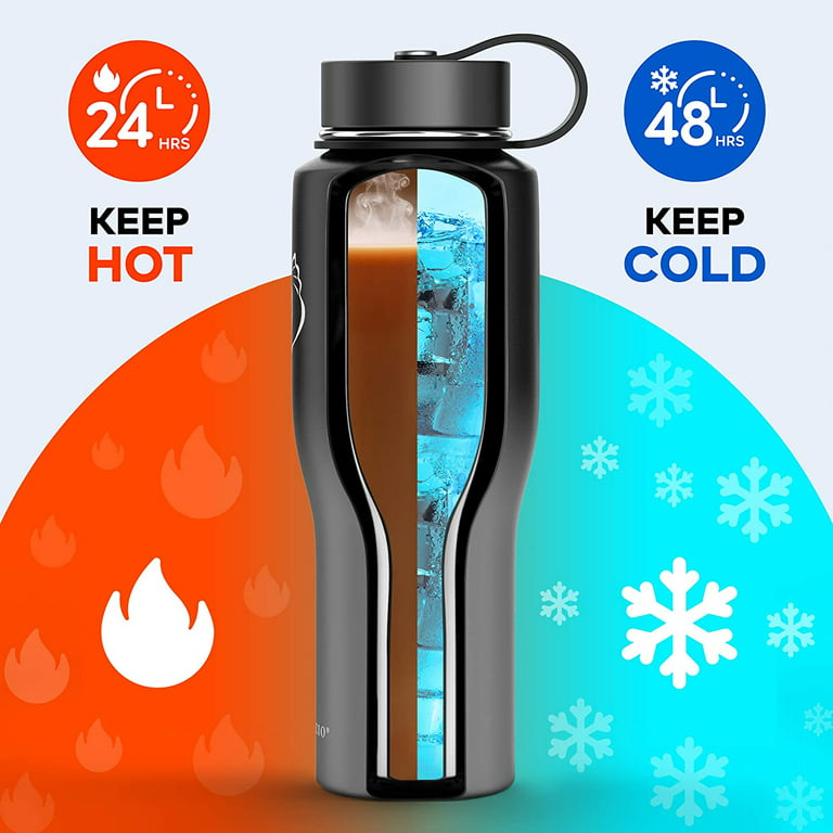 32oz Insulated Tumbler Flask  Water Bottle Fits in Car Cup Holder – Buzio  Bottle