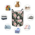 thumbnail image 4 of Sikiie Rose Flowers Print Round Dirty Clothes Basket, Waterproof Standing Foldable Storage Basket, for Laundry Room, Bedroom, Bathroom Storage-Medium, 4 of 6