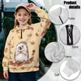 thumbnail image 6 of Uorisanigo Girls Half Zip Sweatshirt Kids Long Sleeve Zipper Sweatshirt Soft and Comfortable Maple Leaf Hedgehog Athletic Pullover Tops for Sports and Daily Wear, Size 5-6, 6 of 7
