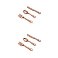 thumbnail image 1 of Bewildely Vajilla de 3 piezas, modelo de casa, cuchara de cocina en miniatura, cubiertos de imitación educativos, accesorios para niños, oro Oro rosa 2Conjunto, 1 of 6
