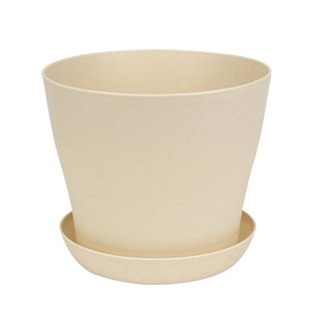 Bgsha Resin Plastic Flower Pot with tray Green potted plants Plant Pots