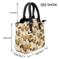 thumbnail image 2 of Lsque Cute Squirrel with Green Leaves Pattern Leather Rivet Shoulder Bag – Elegant Genuine Leather & Microfiber PU Crossbody with Detachable Adjustable Strap, 2 of 5
