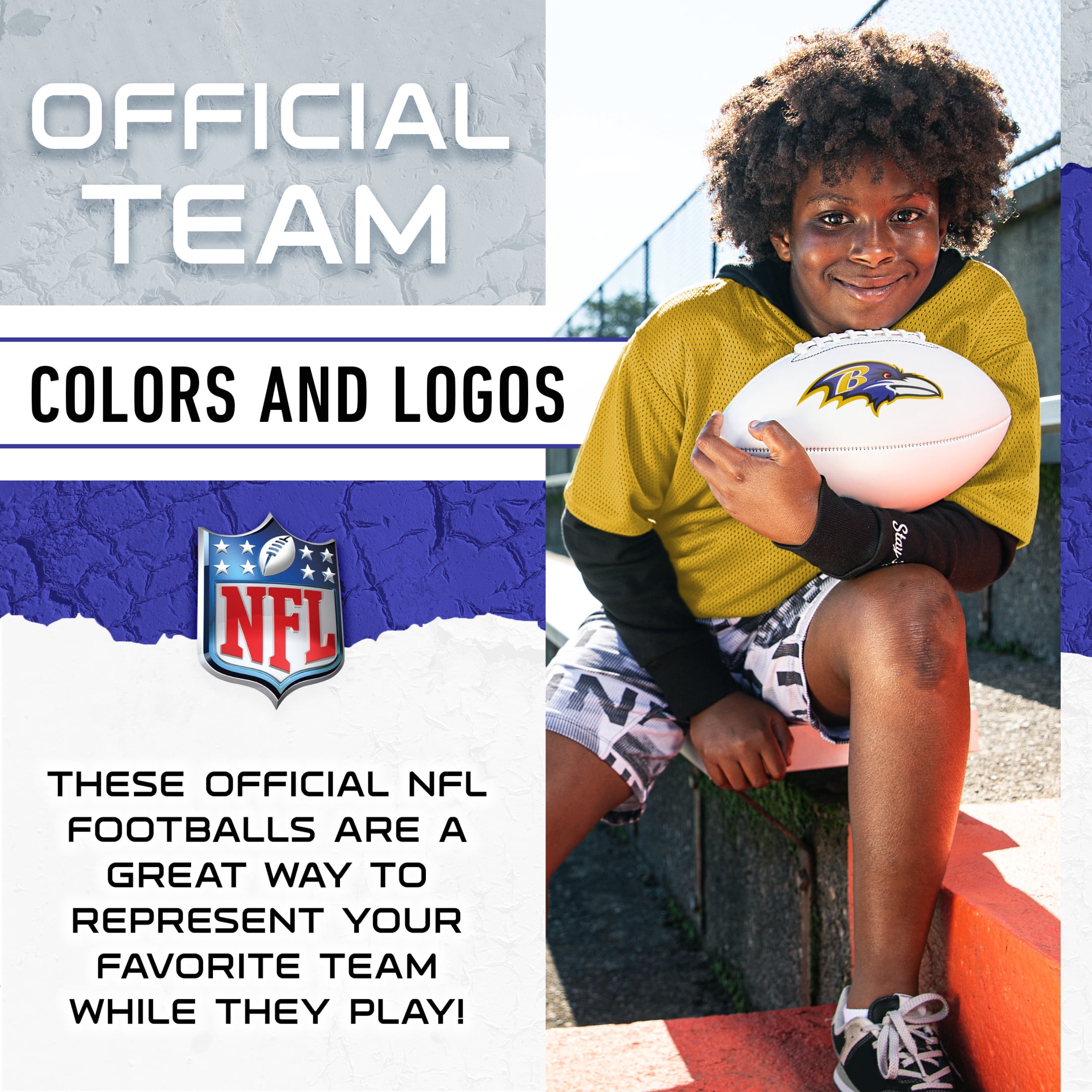 Franklin Sports NFL Baltimore Ravens Autograph Football - Official Size White Panel Souvenir Football for Autographs + Signatures - NFL Team Fan Shop Memorabilia Football for Display