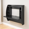 thumbnail image 3 of Prepac Floating Desk - Versatile Wall Mounted Desk for Small Spaces, Efficient Computer Desk with Storage, Black Wall Desks, Perfect for Modern Homes, 3 of 9