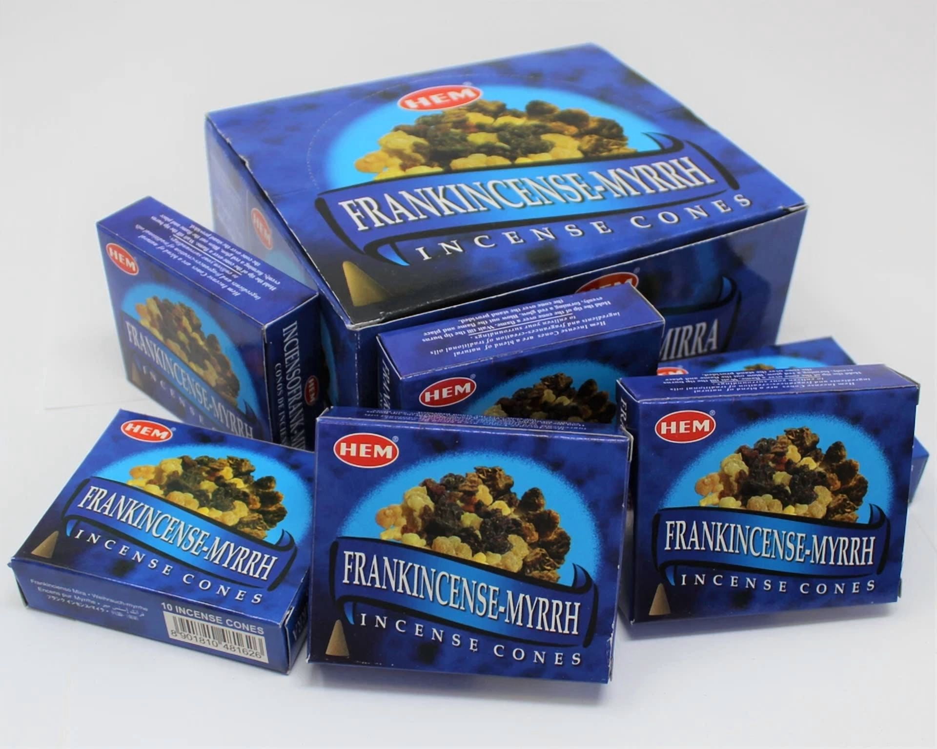 FLINT- Frankincense & Myrrh Incense Cones: Lot Of 6 Packs Of 10 Cones = 60 Cones Hem