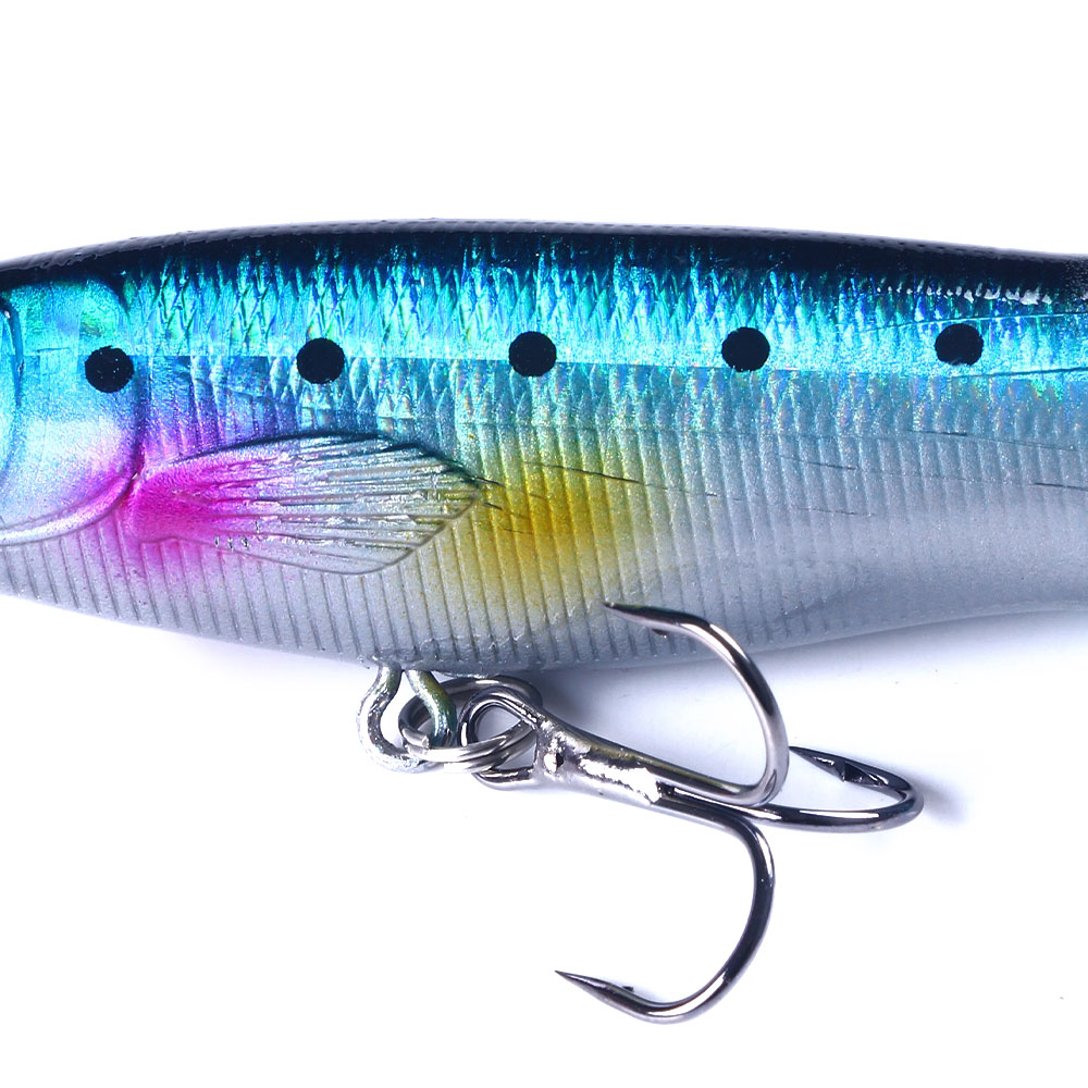 HENGJIA 10PCS Fishing Lures Plopper Bass Lures with Floating Rotating Tail Barb Treble Hooks in Saltwater and Freshwater Lures for Bass Trout Walleye,4.33 inch/0.46 oz