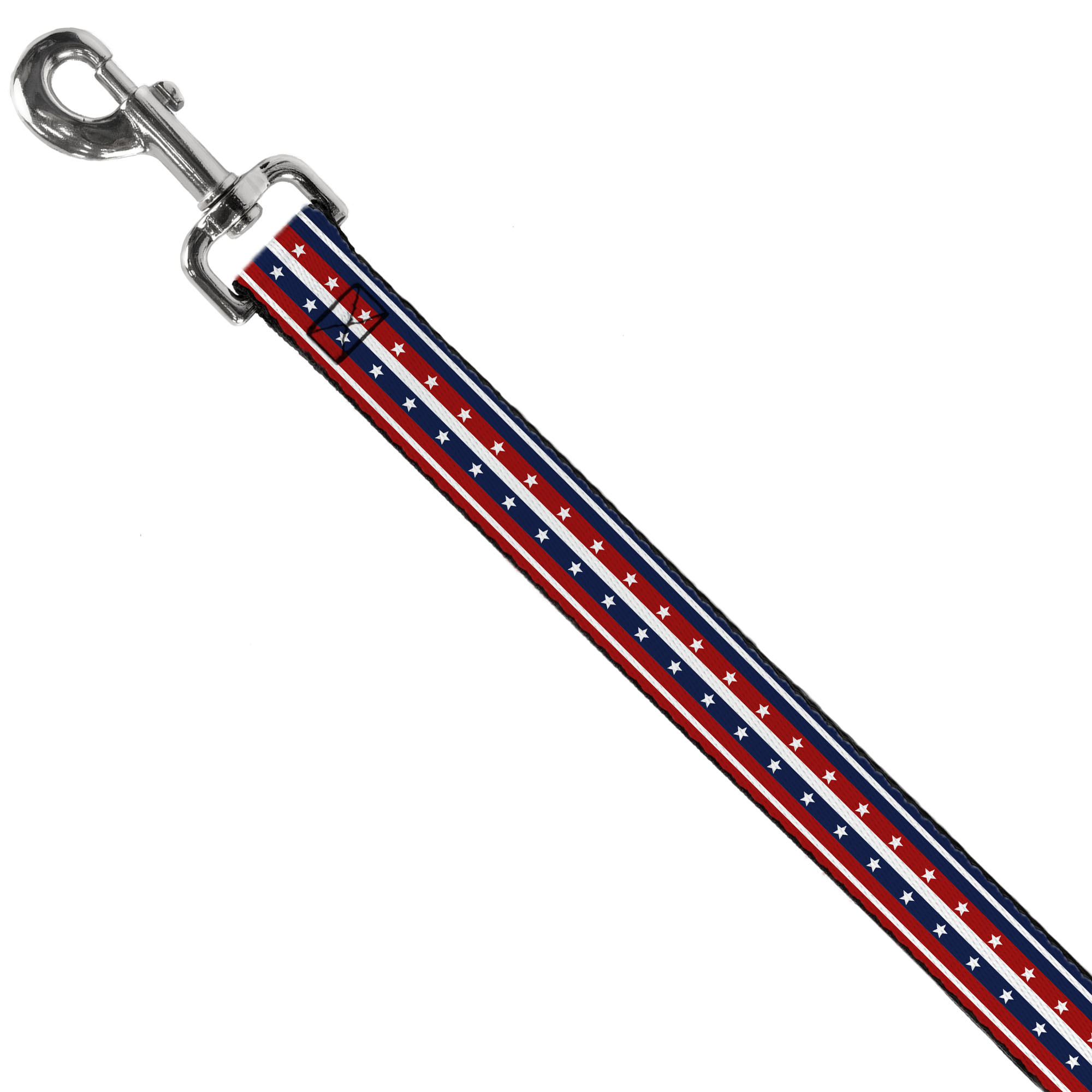 Buckle-Down Pet Leash, Dog Leash, Americana Stripe Stars Blue Red White, 6 Feet Long 1.0 Inch Wide