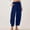 Blue, variant on Qulqfy Baggy Women's Pants in Store 7/8 Length Blue Tapered Drawstring Petite High Waisted Pants Pants for Teens L