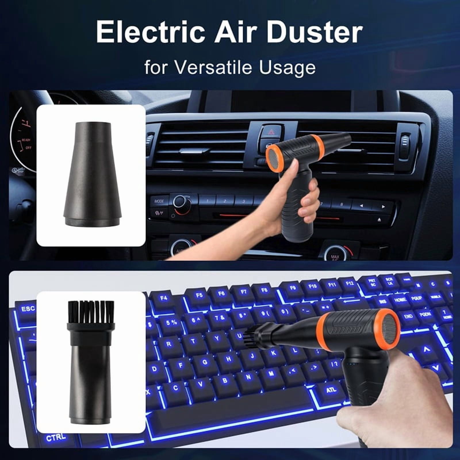 Compressed Air Duster,300000RPM Powerful Electric Air Duster,No Canned Air Duster-Replace Compressed Air,for Car,Home
