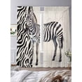 thumbnail image 3 of Vintage Zebra Sheer Curtains 84 Inch Length 2 Panels Set, Modern Art Animal Watercolor Voile Window Treatment Rod Pocket Curtains Sheers Drapes for Bedroom/Living Room/Kitchen 52"x84"x2, 3 of 7