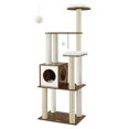 thumbnail image 2 of FEANDREA WoodyWonders Cat Tree, 65-Inch Modern Cat Tower for Indoor Cats, Multi-Level Cat Condo with 5 Scratching Posts, Rustic Brown, 2 of 7