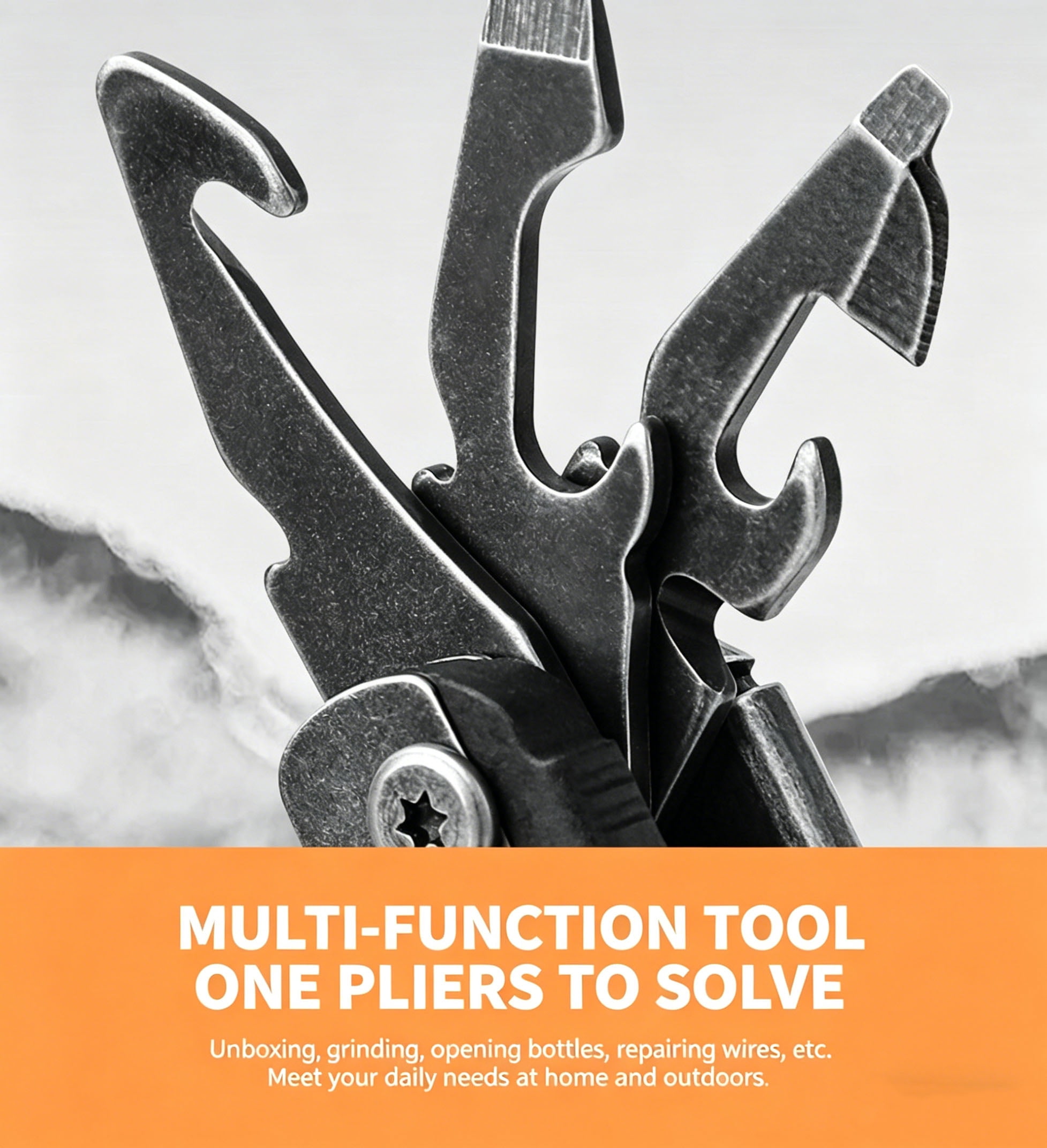 23-in-1 Stainless Steel Multi Tool Pliers with Knife Saw Wire Cutter for Outdoor Camping & Household Repair
