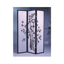 3 Panel Room Divider Bamboo - Black