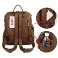 thumbnail image 5 of UTO Fashion Backpack Purse for Women Vegan Leather Ladies Large Shoulder Bag Convertible Travel Bag with Pouch(Brown), 5 of 8