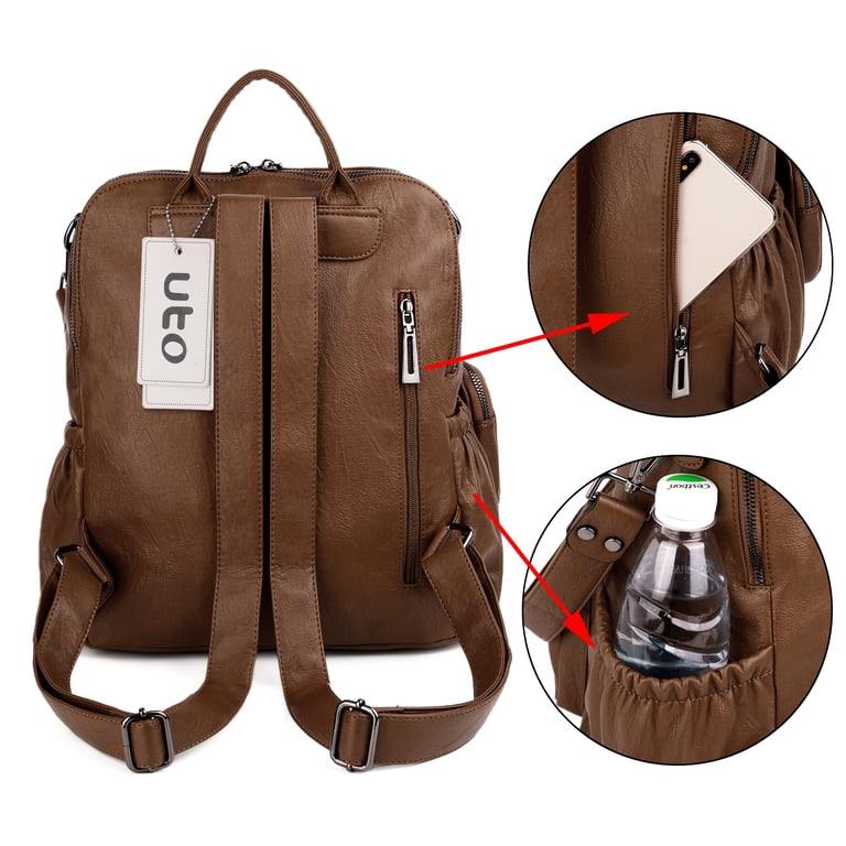 UTO Fashion Backpack Purse for Women Vegan Leather Ladies  display picture 2
