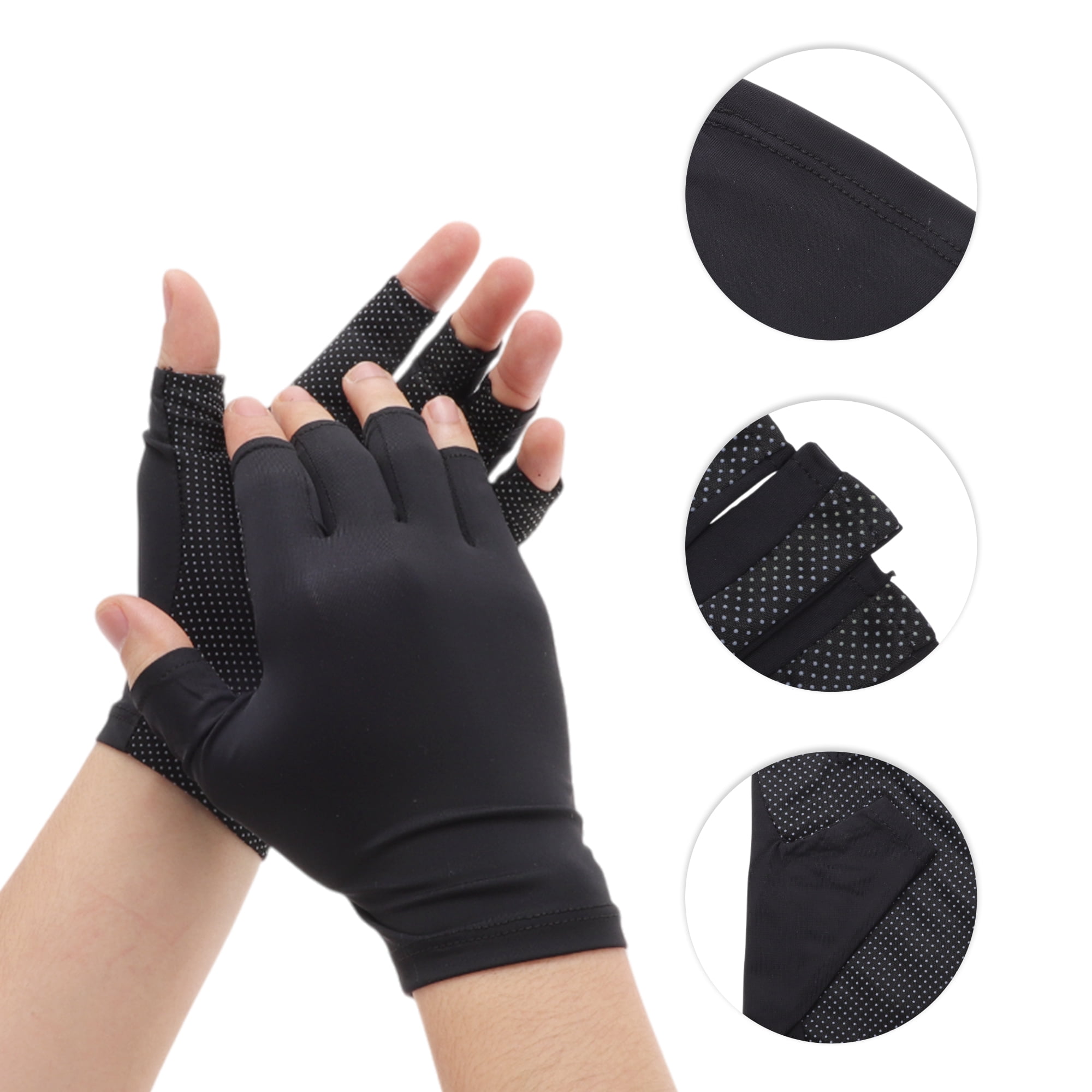 Unique Bargains Thin Ultraviolets-proof Manicure Gloves 1 Pair Black