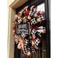 thumbnail image 3 of Buffalo Check Xmas Holiday Decor Outdoor Fall Decorations, Artificial Spruce Burlap Ribbon Garland s for Front Door (18 inch), 3 of 7