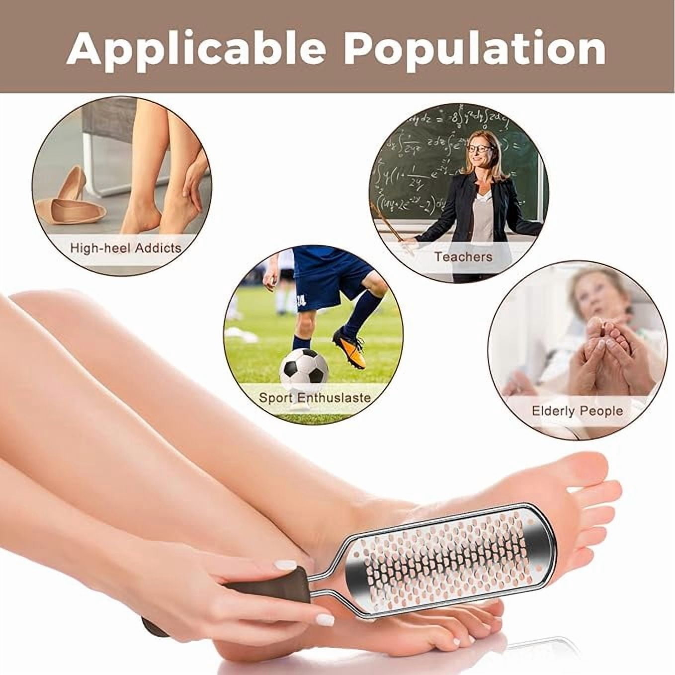 Foot File Foot Scrubber Pedicure - Callus Remover for Feet Professional Grater Rasp Foot Scraper Corns Callous Removers Cracked Dead Skin Remover for Dry and Wet Feet (Golden)