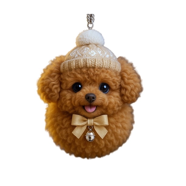 Adorno colgante de acrílico para gato de invierno, árbol de Navidad, gorro de punto, gatito, perro, conejo, erizo, adorno colgante de animal