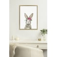 thumbnail image 5 of Kate and Laurel Sylvie Flower Crown Bunny Framed Canvas Wall Art by Amy Peterson Art Studio, 18x24 Bright Gold, Cute Animal Art for Wall Decor, 5 of 6
