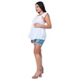 thumbnail image 2 of Blusa Maternidad Algodón Fresca Cómoda Ropa Embarazo Blusa Mujer Casual Con Encaje Color Blanco, 2 of 4