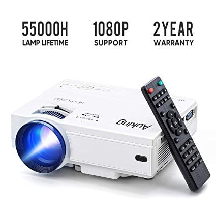 Mini Projector 2019 Upgraded Portable Video-Projector,55000 Hours Multimedia Home Theater Movie Projector,Compatible with Full HD 1080P