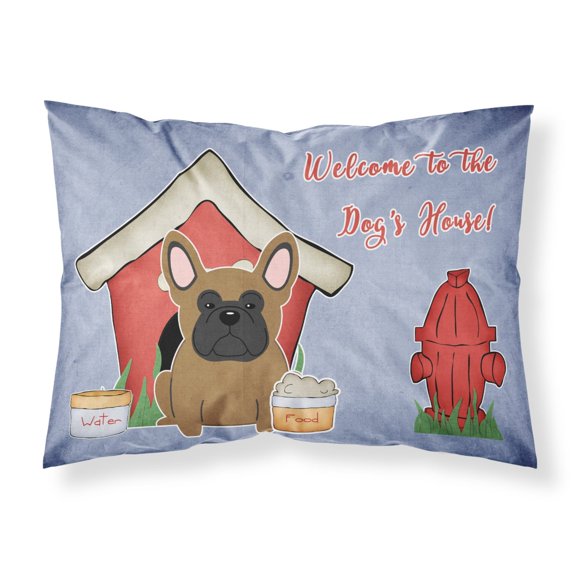 Dog House Collection French Bulldog Brown Fabric Standard Pillowcase