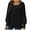 ZB-Black, variant on Meichang Cyber and Monday Deals, Puff Long Sleeve Shirts for Women Plus Size Square Neck Ribbed Knit Tops Solid Loose Fit Side Slit Hem Blouses Spring Trendy Women Tunic Tops
