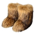 thumbnail image 1 of Women Fashion Warm Faux Raccoon Fur Boots For Winter Multicolors Snow Boots Ox Tendon Sole, 1 of 5
