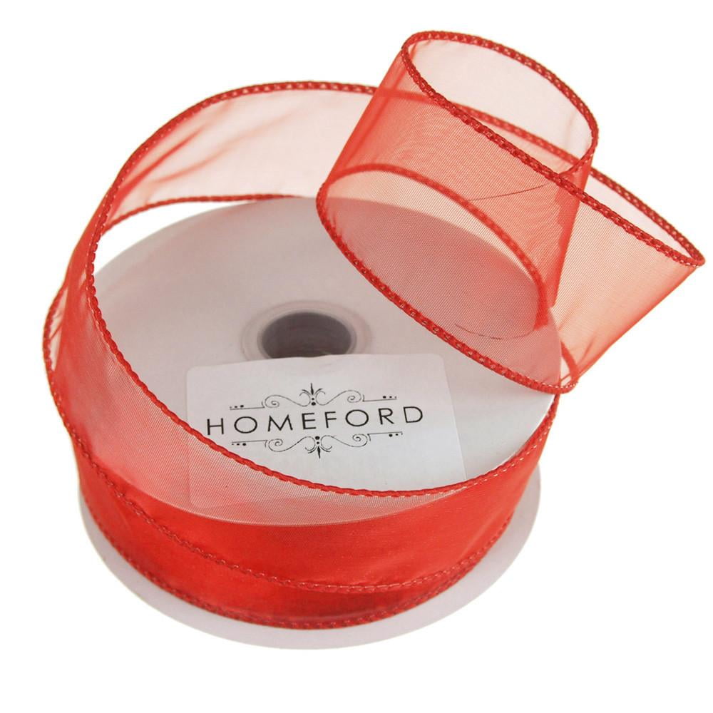Sheer Organza Wired Edge Ribbon, 1-1/2-Inch, 10 Yards - Walmart.com ...