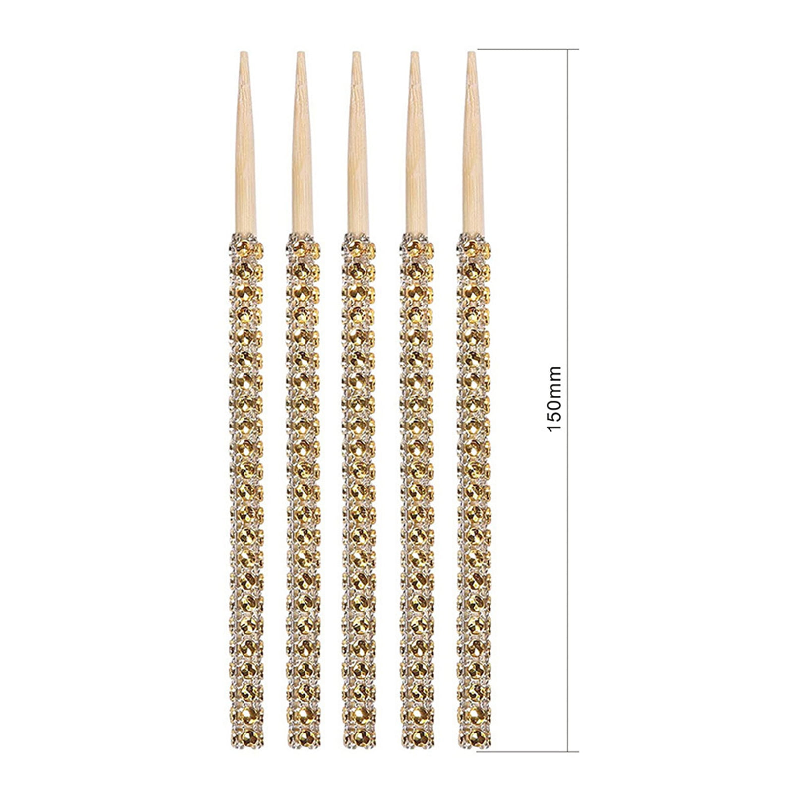 JAGOCY 24PCS Gold Candy Apple Sticks for Candy Apples Supplies 6 inch  Rhinestone Caramel Apple Bamboo Sticks Wooden Pointed Skewers for Dessert  Table