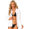 thumbnail image 1 of INSPIRE CHIC Button Dwon Camisa Informal Manga larga Blusas transparentes blanco XS, 1 of 6