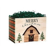 6 Pack, Plaid Farmhouse Basket Box, Small 6.75X4X5" for Holiday, Christmas, Party Favor and Event Celebration