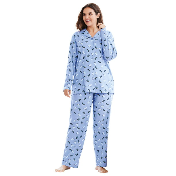 Dreams & Co. - Dreams & Co. Women's Plus Size Classic Flannel Pajama ...