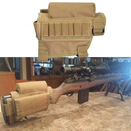 - Acid Tactical Rifle Stock shell holder & Padded Cheek Rest Ammo Pouch - TAN