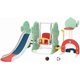 thumbnail image 1 of Historyli Juego infantil 7 en 1 con temática de cactus para interior y exterior,tobogán extralargo de 193 cm con columpio ajustable,tobogán,aro de baloncesto y fútbol,para edades de 1 a 3 años, 1 of 9