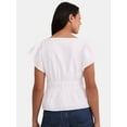 thumbnail image 3 of Time and Tru Women's Eyelet Peplum Top, Sizes XS-XXXL, 3 of 5