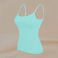 thumbnail image 6 of ORT Womens Built-in Shelf Bra Padded Basic Camisole Spaghetti Strap Tank Tops Yoga Top Shirt Cotton Undershirt(Z02-Mint Green,XXXXXL), 6 of 8
