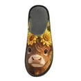 thumbnail image 3 of Fuzzy Slippers Women and Men Non-slip Fuzzy Flat Slippers House Bedroom Slippers for Adult Cute Highland Cow, 3 of 9