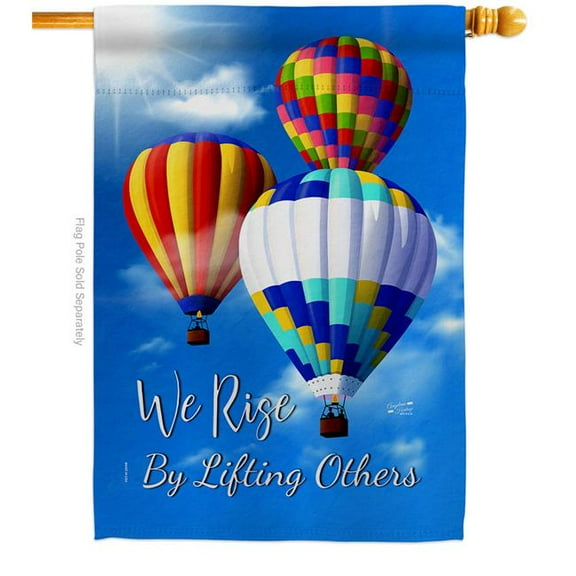 3 Hot Air Balloon Summertime 28 x 40 in. Double-Sided Decorative Vertical House Flags for Decoration Banner Garden Yard Gift