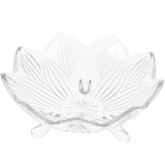 Niceauty Transparent Glass Decorative Bowl with Embossed Petals for Home Storage