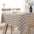thumbnail image 1 of Rectangular gingham check tablecloth, washable, 140x180cm, beige, 1 of 5