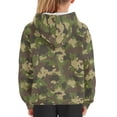 thumbnail image 6 of Xoenoiee Boys Hoodies Camo Green Print Pullover Hooded Sweatshirt for Kids Long Sleeve Sweater Fall Winter Activewear Sweater Loose Tops for Traveling Walking Running, S, 6 of 7